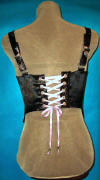 asian brocade corset, rear view